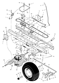 Drive Assembly Diagram and Parts List for 405605X51A 2005 Briggs and Stratton Lawn Tractor